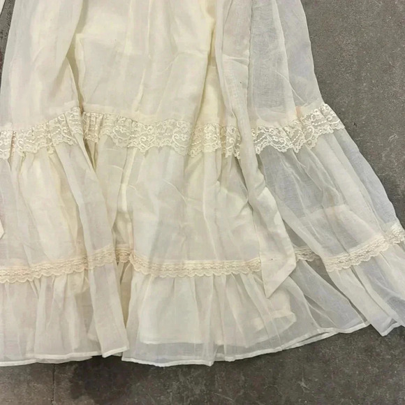 Vintage handmade prairie lace tiered maxi dress whimsygoth fairy renaissance - Picture 6 of 6